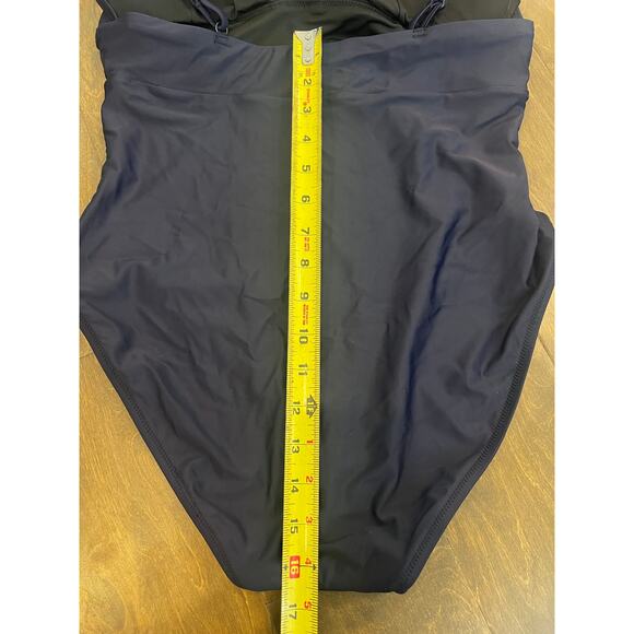 J.Crew Plunge One-Piece Swimsuit Navy‎ Blue Size 12 Adjustable Straps - Picture 6 of 10